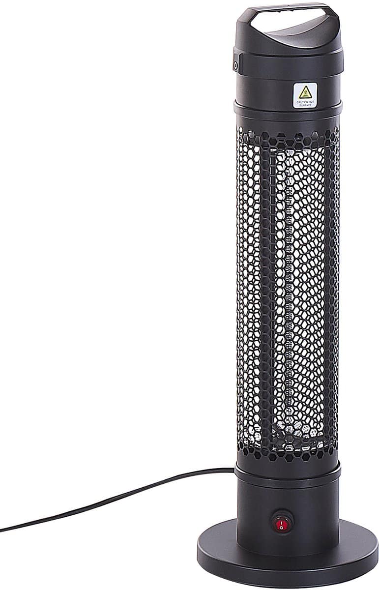 beliani krakatoa terrasverwarmer zwart aluminium