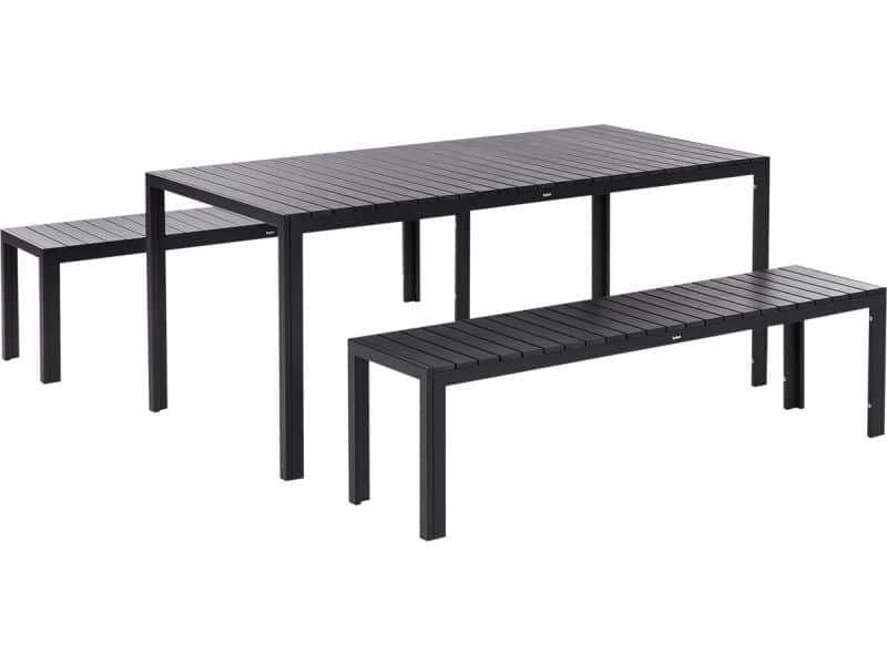 BELIANI NARDO - Tuinset voor 6 - Zwart/Zwart - Kunsthout