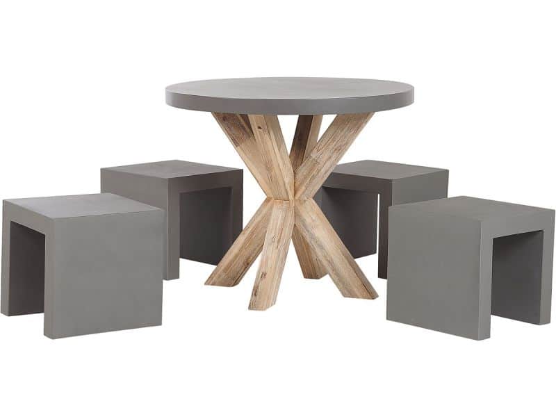 BELIANI OLBIA/TARANTO - Tuinset Rond - Grijs - Vezelcement