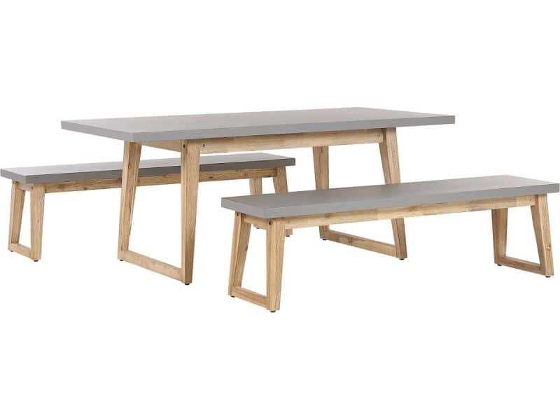 BELIANI ORIA - Tuinset voor 6 - Grijs - Vezelcement