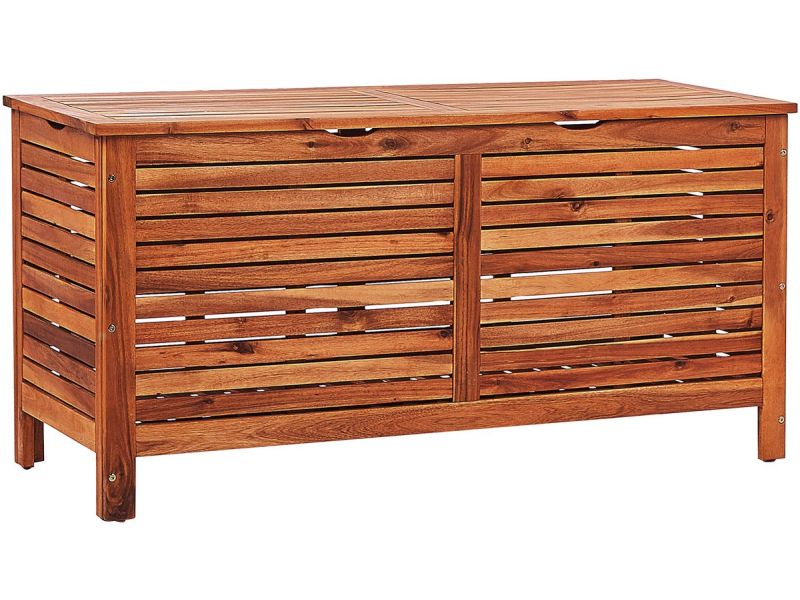 BELIANI RIVIERA - Kussenbox - Donkere houtkleur - 130 cm - Acaciahout