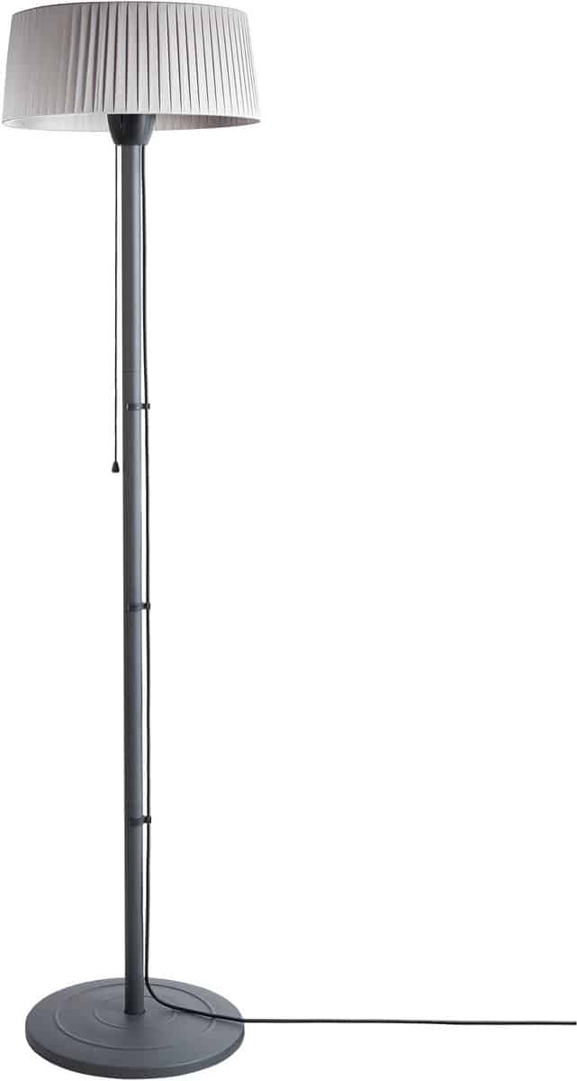 beliani varazze terrasverwarmer grijs staal