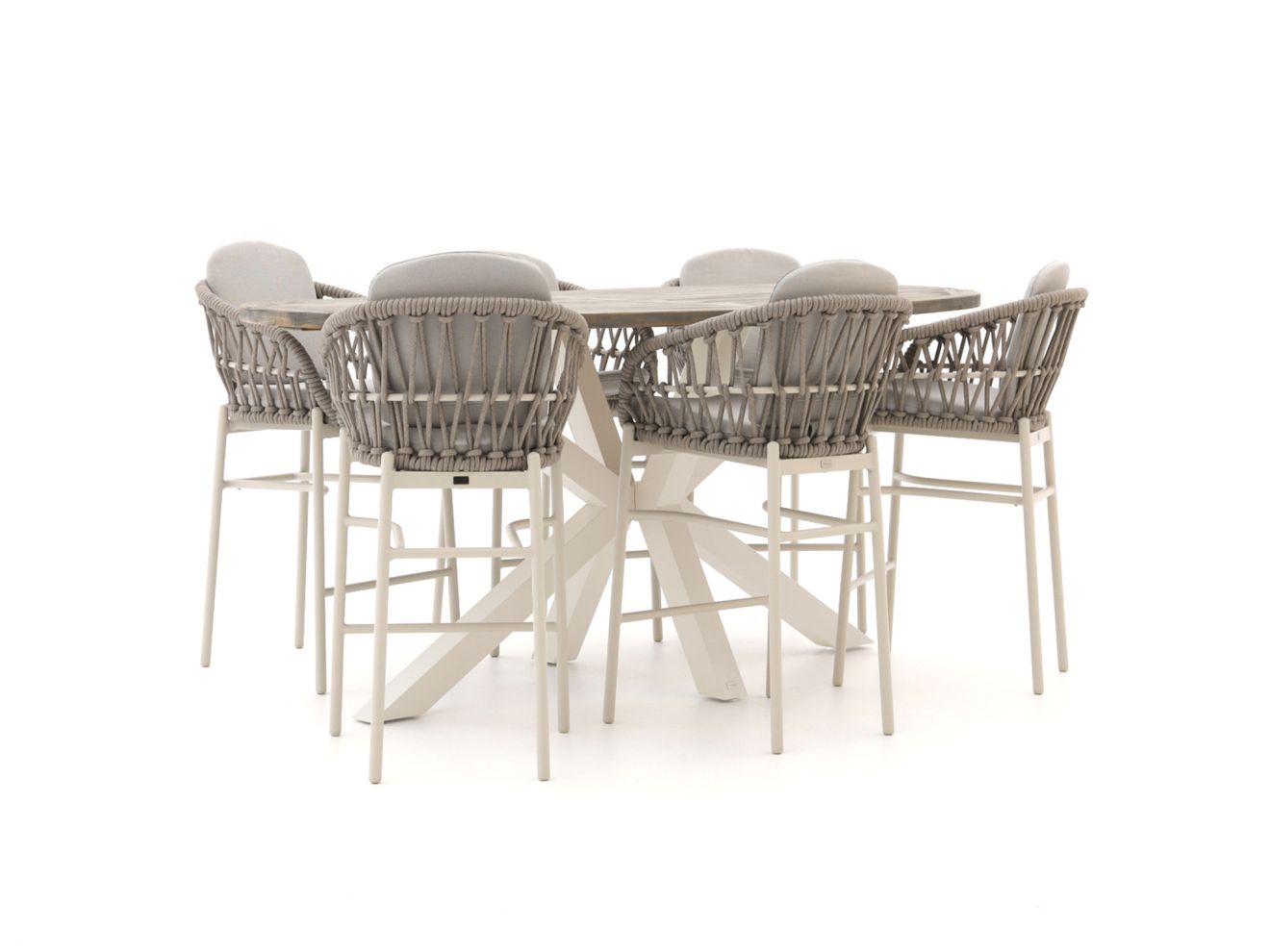 bellagio cupello/rough y ellips 240cm barset 7 delig stapelbaar laagste prijsgarantie!