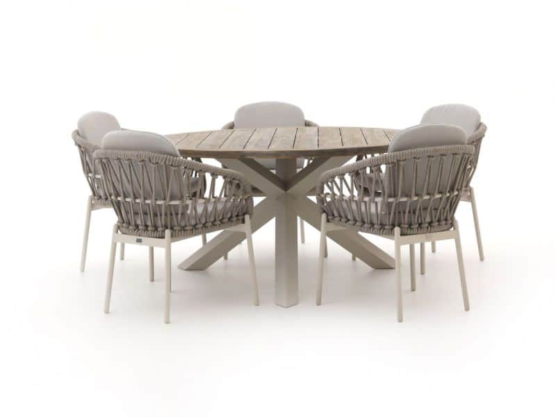 Bellagio Cupello/ROUGH-Y ø 150cm dining tuinset 6-delig - Laagste prijsgarantie!