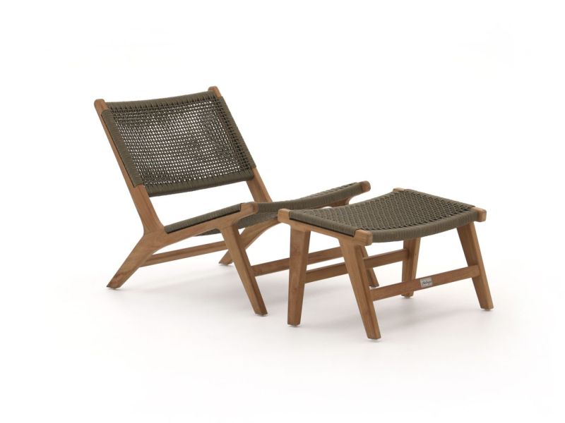 Bellagio Elcito lounge tuinstoel met voetenbank - Laagste prijsgarantie!