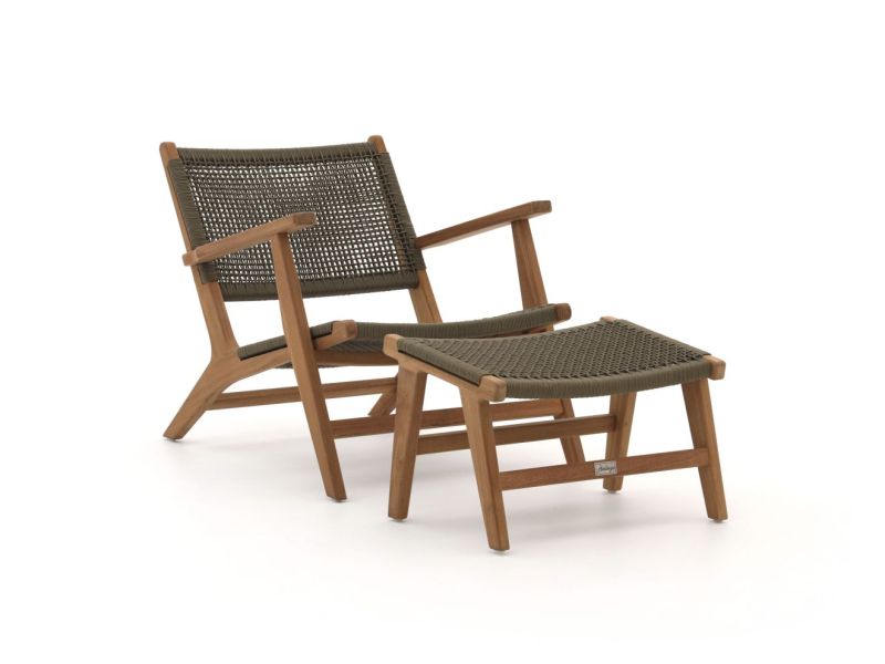 Bellagio Elcito lounge tuinstoel met voetenbank - Laagste prijsgarantie!