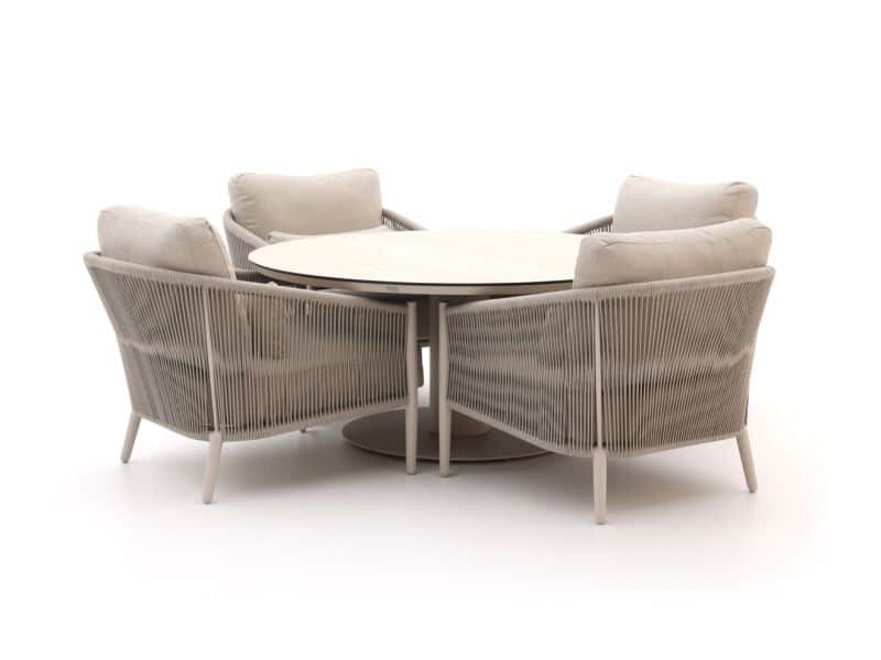 Bellagio Mineo/La Fonte ø150cm low dining tuinset 5-delig - Laagste prijsgarantie!