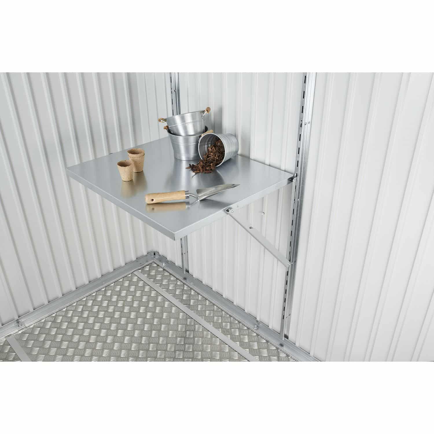 biohort klaptafel staal zilverkleurig 69x60cm