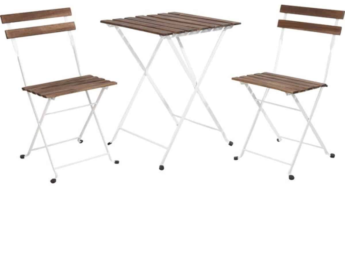 bistroset balkonset set van 3 wit