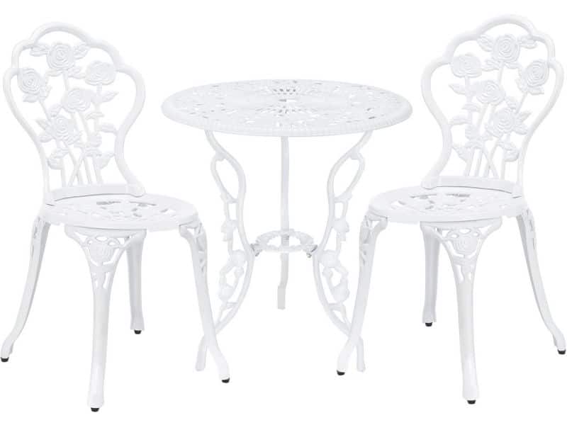 Bistroset voor 2 Personen - 3-delige Balkonset in Wit