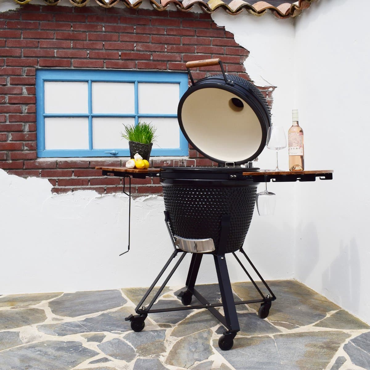 bliss kamado 21 bbq houtskool barbecue inclusief levenslange