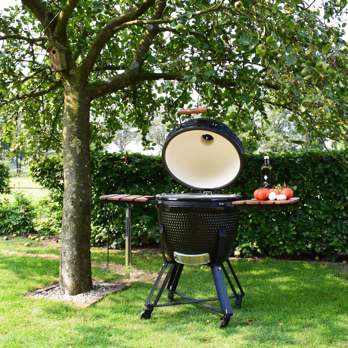 bliss kamado 23 bbq houtskool barbecue inclusief levenslange