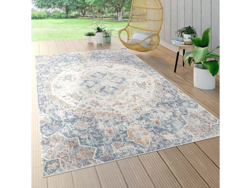 Buiten- en Binnenkleed voor Balkon en Terras - Modern Tapijt in Blauw 160x230 cm