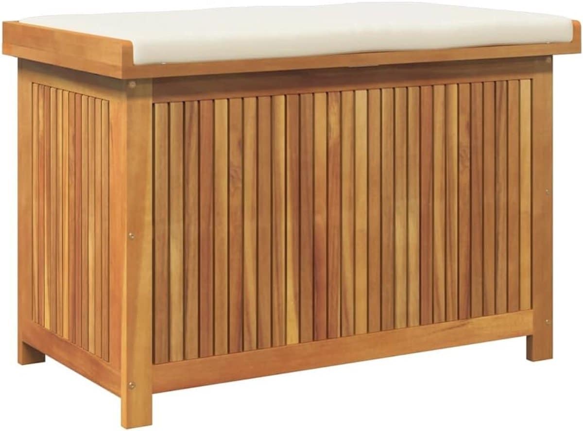 buiten kussen box 90x50x60.5cm van massief acaciahout opslagoplossing voor tuinmeubelen en kussens