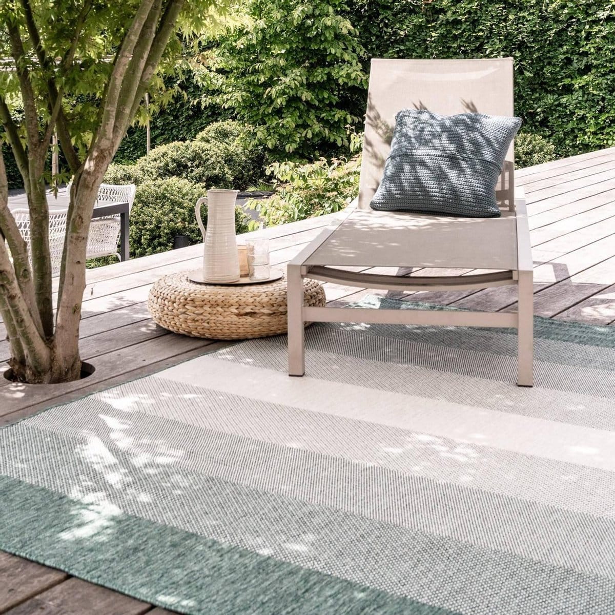 buiten vloerkleed boa groen/wit dubbelzijdig eva interior 280 x 380 cm (xxl)