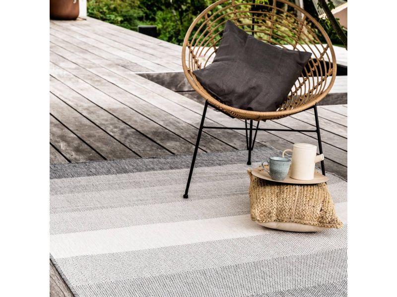 Buiten vloerkleed Boa - Zwart/Wit - dubbelzijdig - EVA Interior - 240 x 340 cm - (XL)