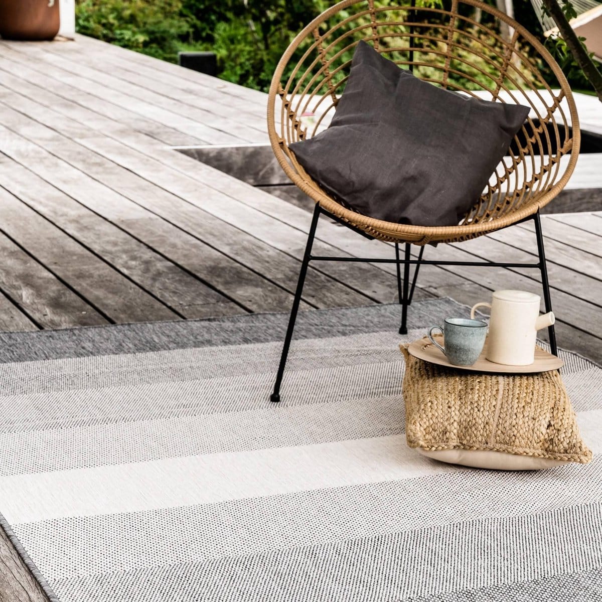 buiten vloerkleed boa zwart/wit dubbelzijdig eva interior 280 x 380 cm (xxl)