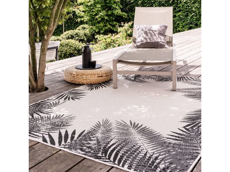 Buiten vloerkleed Leaf - Zwart - dubbelzijdig - EVA Interior - 280 x 380 - (XXL)