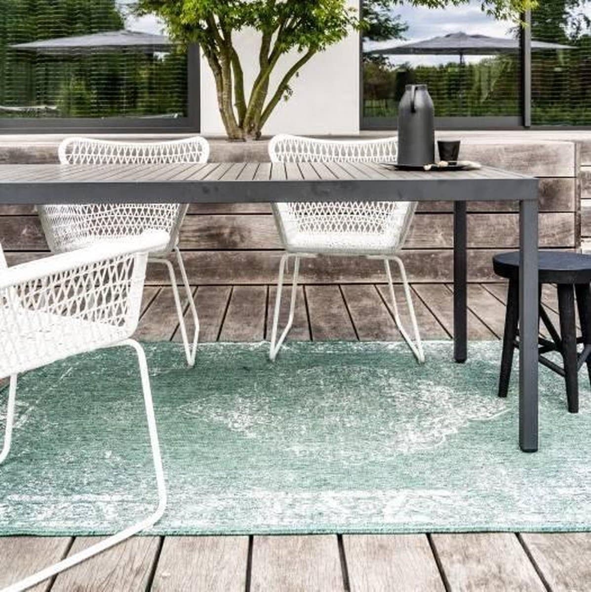 buiten vloerkleed sage groen dubbelzijdig eva interior 280 x 380 cm (xxl)