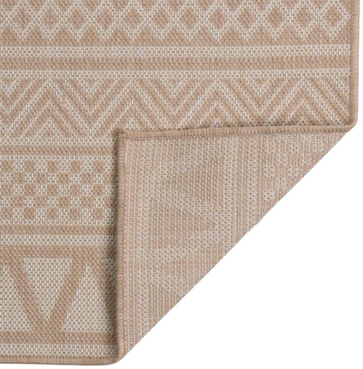 buitenkleed | buitentapijt met patroon platgeweven 200×280 cm bruin