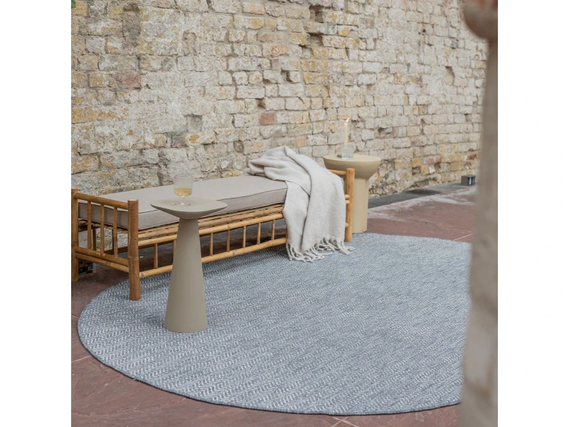 Buitenkleed Dahl Ovaal - Grijs - Dubbelzijdig - 240 x 340 cm - (XL)