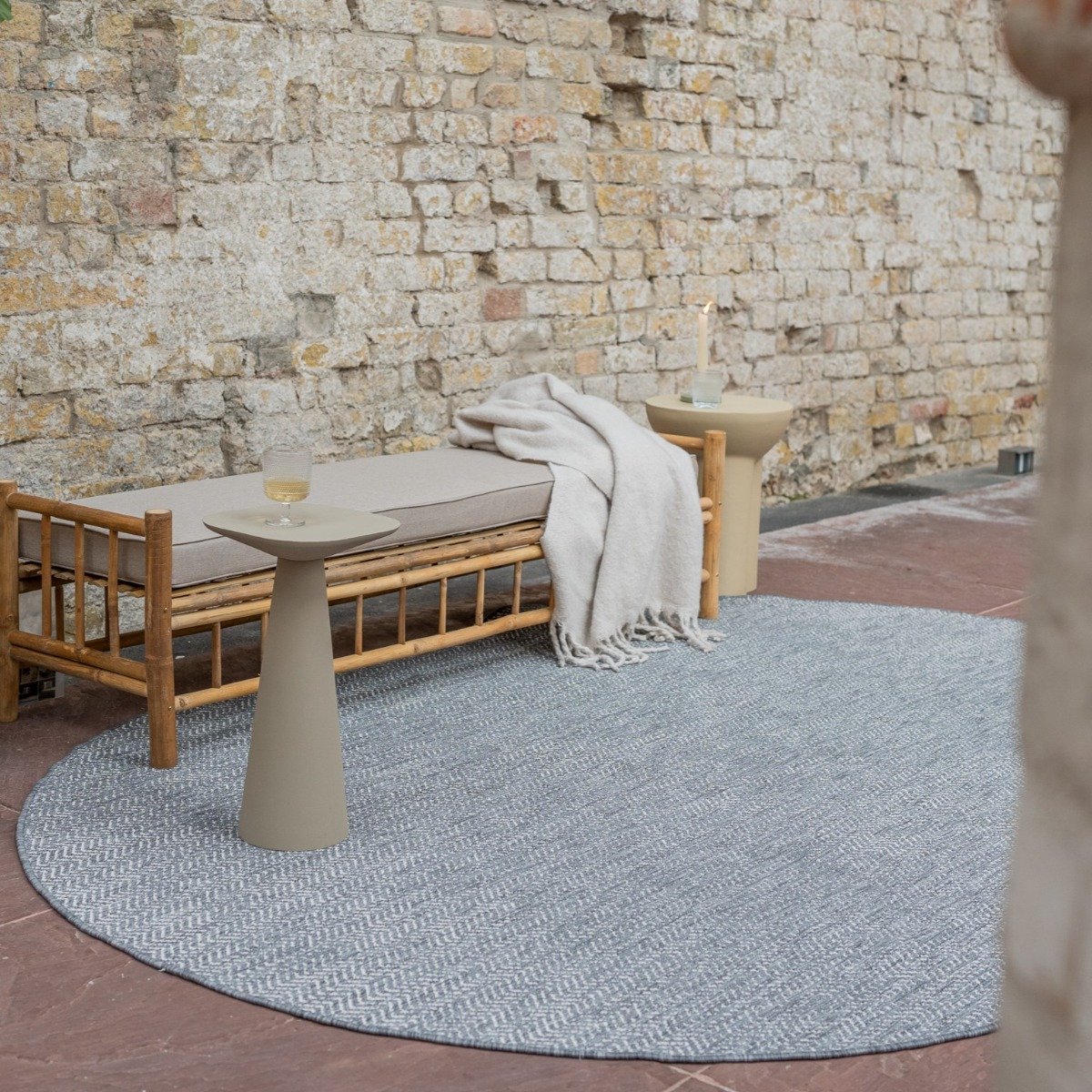 buitenkleed dahl ovaal grijs dubbelzijdig 240 x 340 cm (xl)