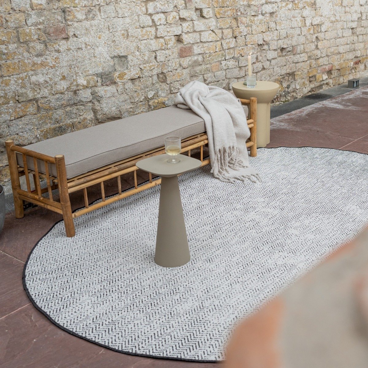 buitenkleed dahl ovaal zwart dubbelzijdig 240 x 340 cm (xl)