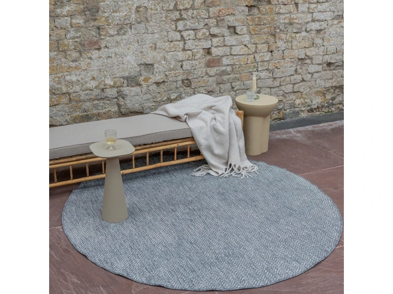 Buitenkleed Dahl Rond - Grijs - Dubbelzijdig - Rond 240 ร - (XXL)