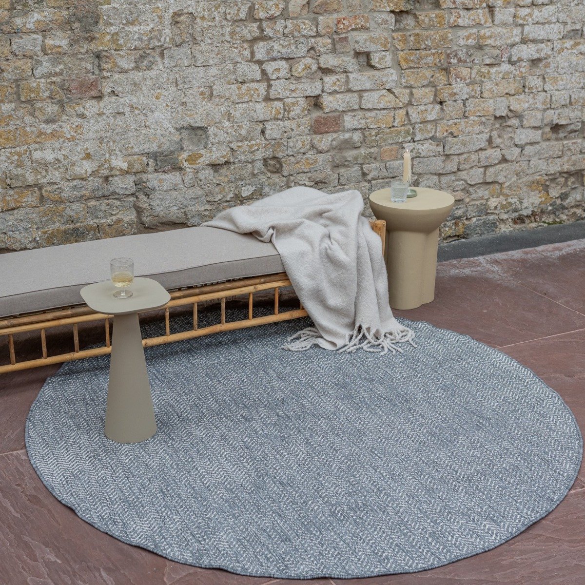 buitenkleed dahl rond grijs dubbelzijdig rond 240 Ø (xxl)