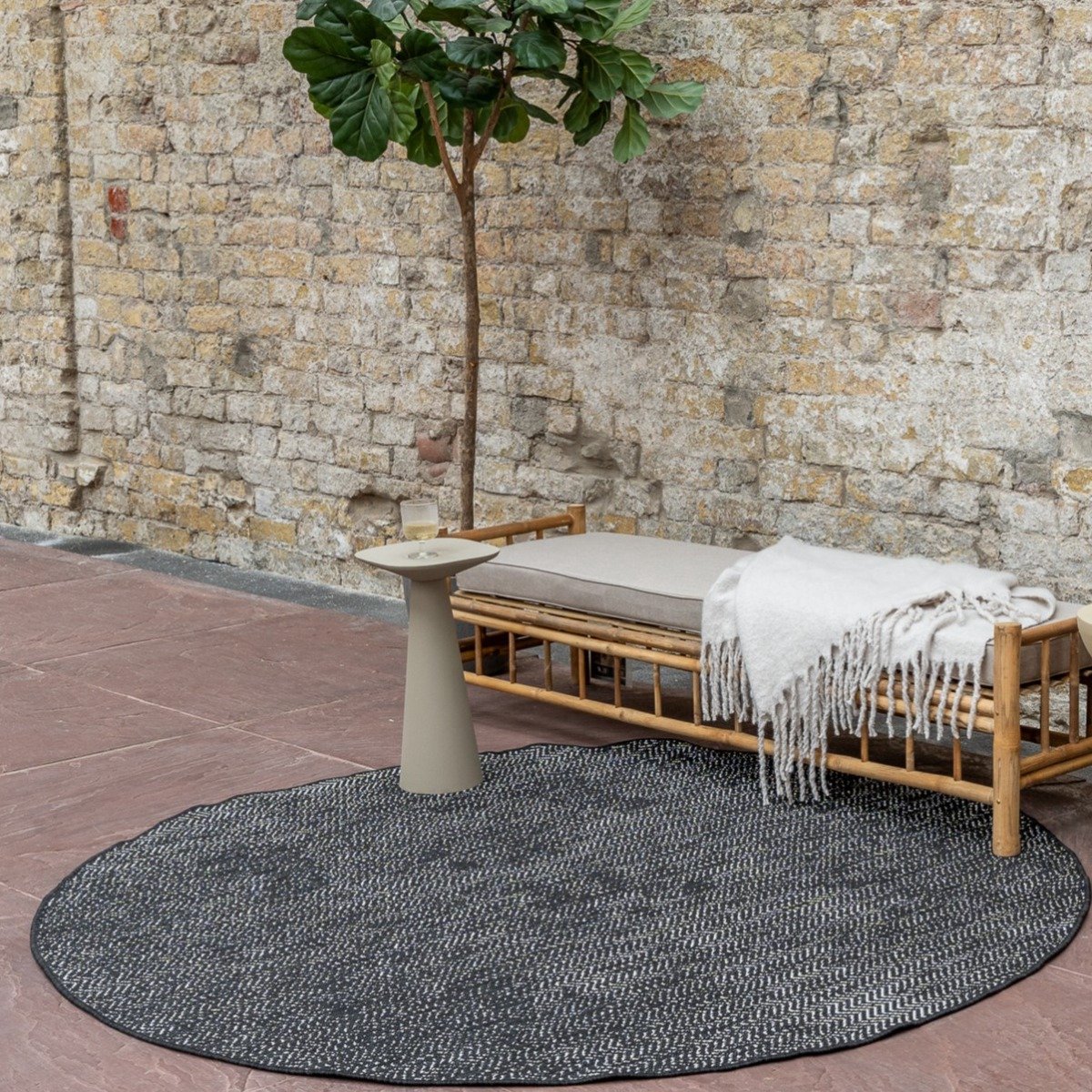 buitenkleed dahl rond zwart dubbelzijdig rond 240 Ø (xxl)