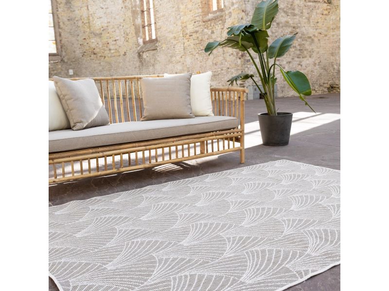 Buitenkleed Deco bruin/grijs dubbelzijdig - 160 x 230 cm - (M)