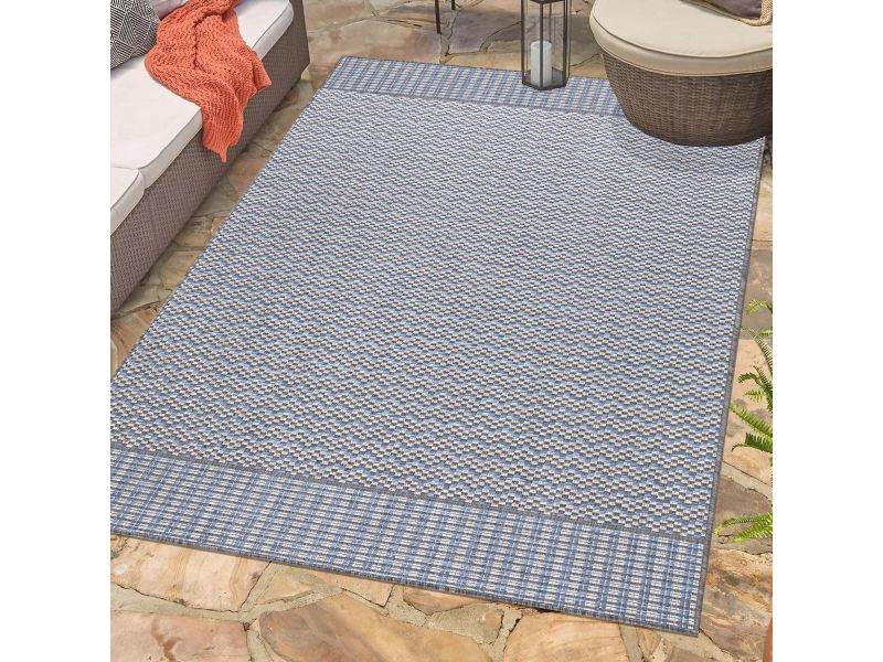 Buitenkleed Grijs - Vintage Design - 120 x 170 cm - Tapijt voor Terras, Balkon, Tuin of Keuken