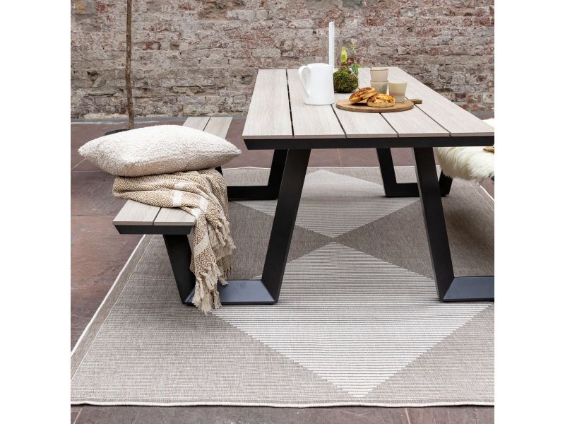 Buitenkleed Kite - Naturel/Wit - dubbelzijdig - EVA Interior - 200 x 290 cm - (L)