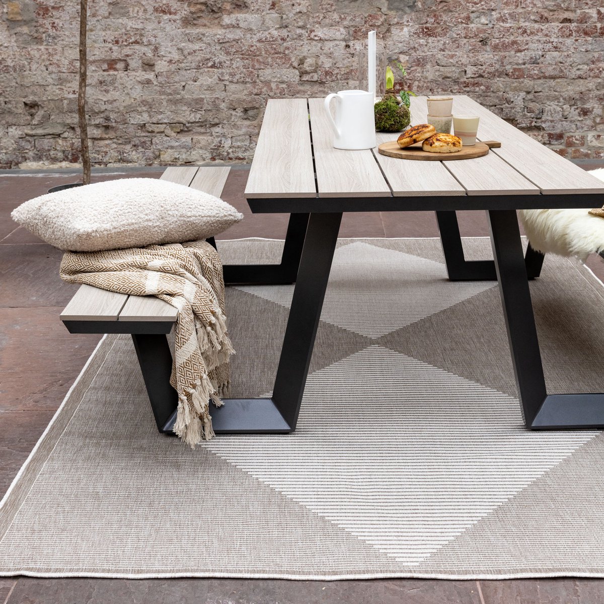 buitenkleed kite naturel/wit dubbelzijdig eva interior 200 x 290 cm (l)