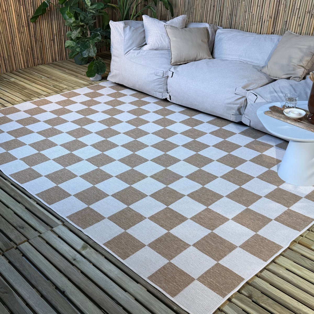buitenkleed level blokken checkerboard jute interieur05 240 x 340 cm (xl)
