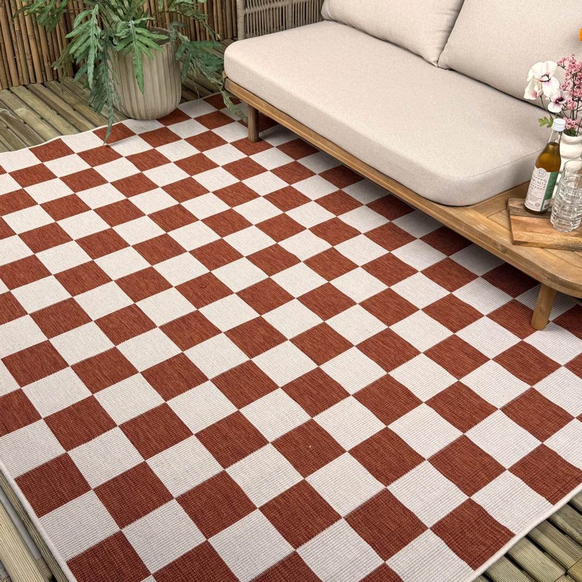 buitenkleed level blokken checkerboard roest interieur05 240 x 340 cm (xl)