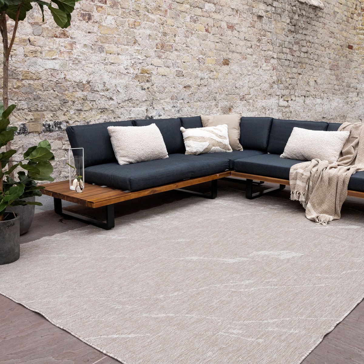 buitenkleed marble naturel/wit dubbelzijdig eva interior 240 x 340 (xl)