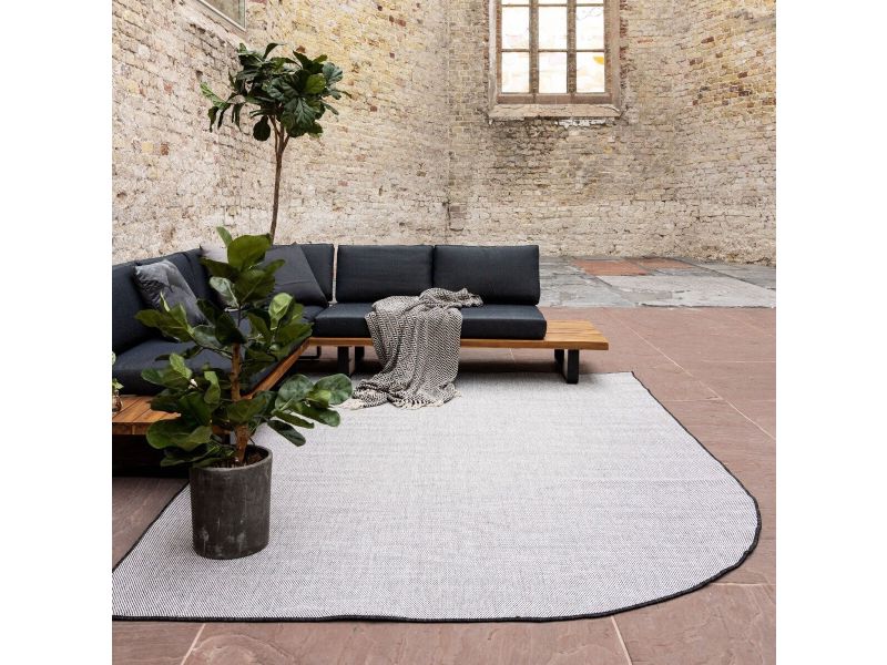 Buitenkleed Mono - Ronde hoek - Zwart/wit - dubbelzijdig - EVA Interior - 240 x 340 - (XL)