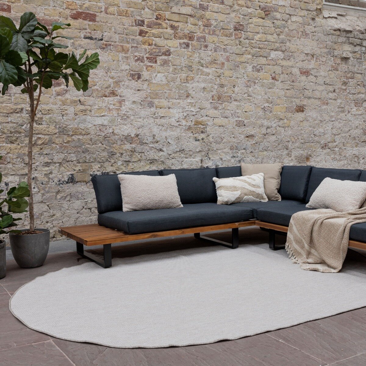 buitenkleed ovaal mono grijs/wit dubbelzijdig eva interior 240 x 340 (xl)