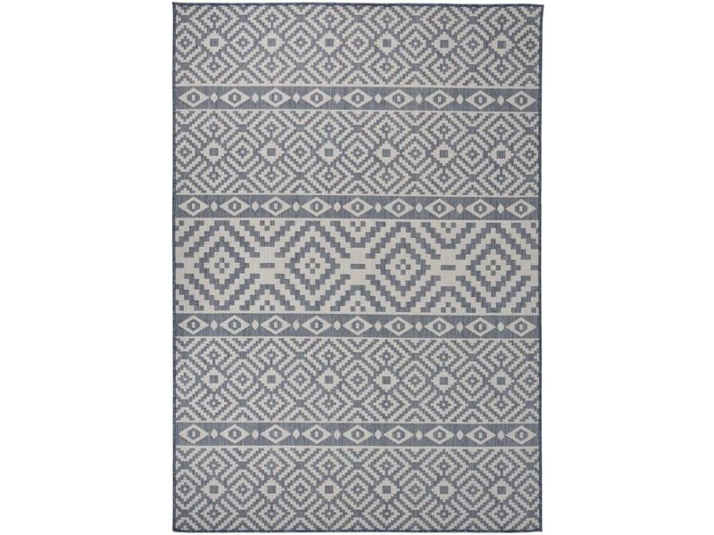 Buitenkleed Platgeweven 160x230 cm Blauw - Duurzaam en Weerbestendig voor Buiten