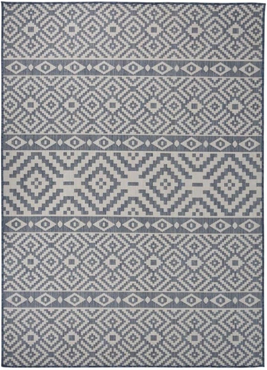 buitenkleed platgeweven 200×280 cm blauw tuinkleed voor buiten