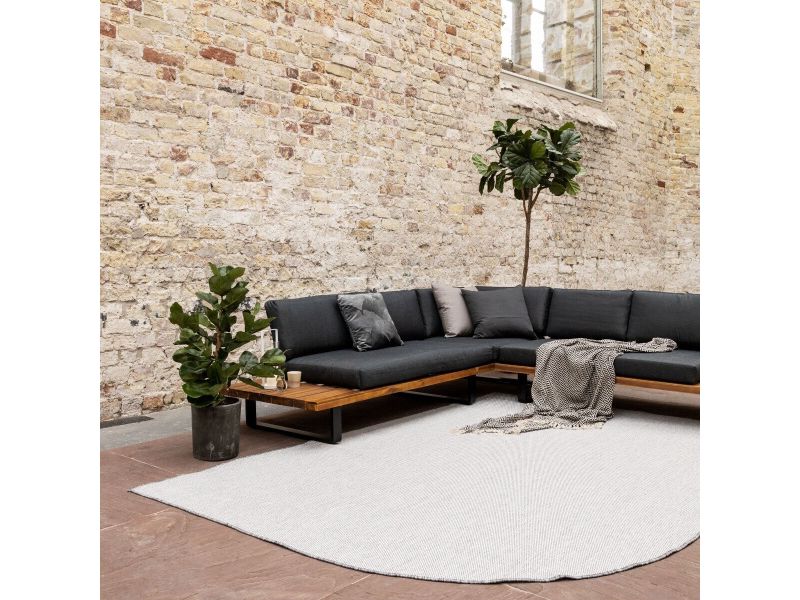 Buitenkleed Ronde hoek - Mono - Grijs/Wit - Dubbelzijdig - EVA Interior - 240 x 340 - (XL)