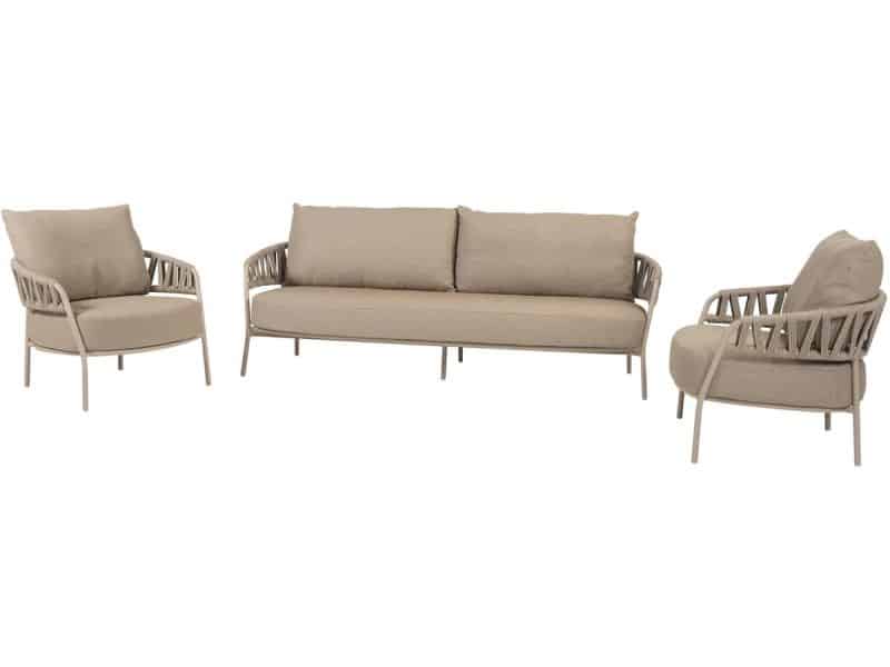 Calma stoel bank loungeset 3 delig rope latte Taste 4SO