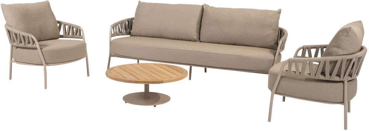 calma stoel bank loungeset 4 delig rope latte taste 4so
