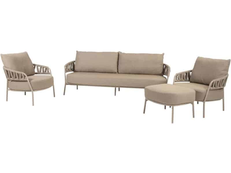 Calma stoel bank loungeset 4 delig rope latte Taste 4SO