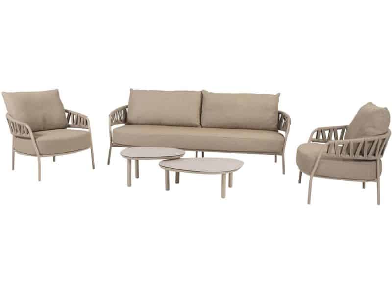 Calma stoel bank loungeset 5 delig rope latte Taste 4SO