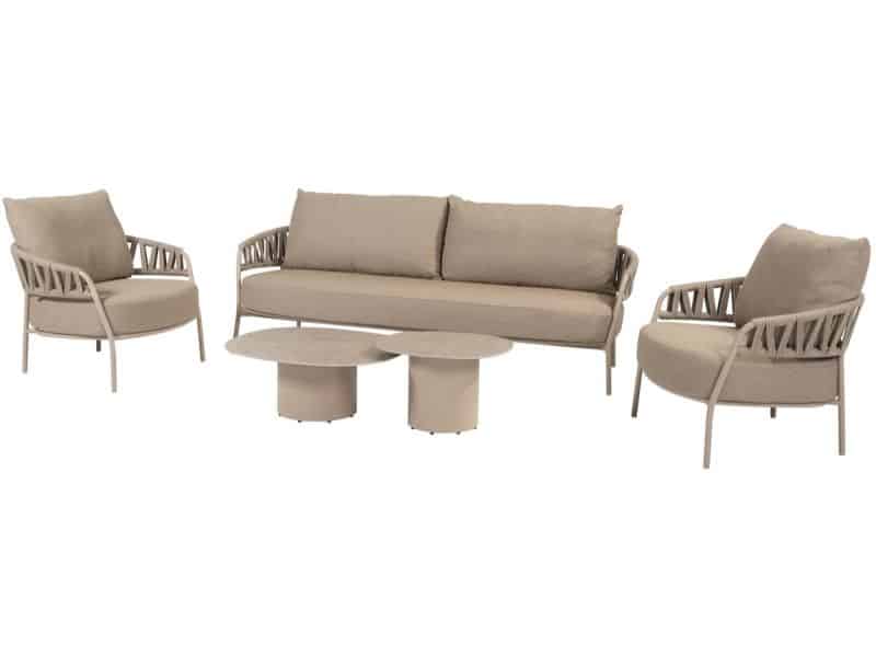 Calma stoel bank loungeset 5 delig rope latte Taste 4SO