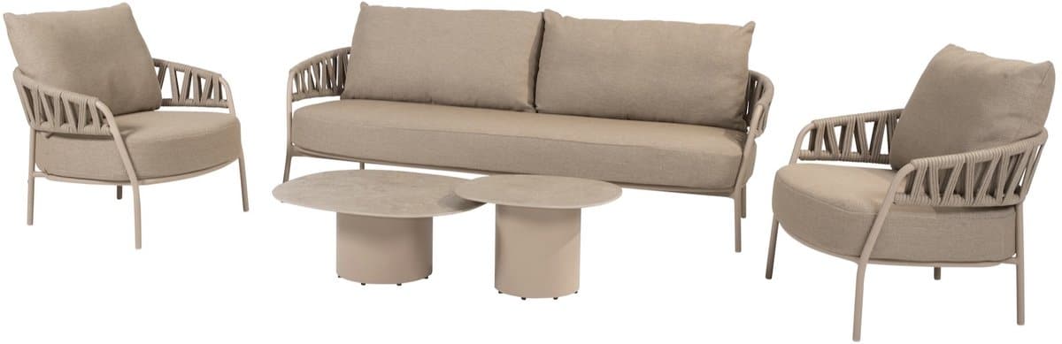 calma stoel bank loungeset 5 delig rope latte taste 4so