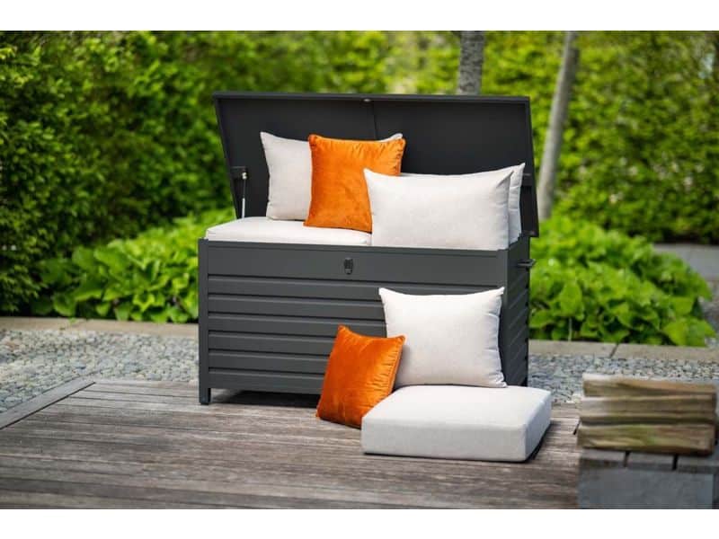 Cambridge kussenbox - aluminium - 155x97xH82,5 cm - carbon black