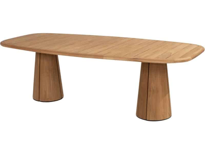 Capri barrel dining tuintafel 240x110xH75 cm naturel teak 4 Seasons